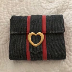 Lovecat denim and red wallet